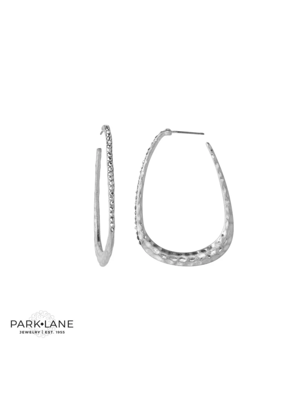 Braided Textured Hoop Earrings Silver